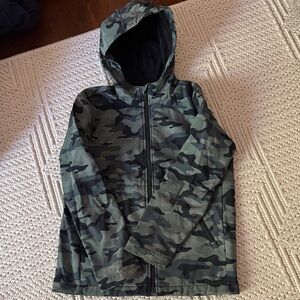 GAP Green & Black Camo Hooded Zip Jacket